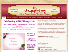 Tablet Screenshot of dayspringhealthspa.com